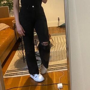 Zara | High-Waisted Distressed Jeans